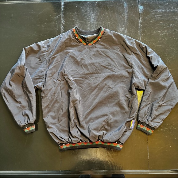 Vintage Terry Martin Medium Oversized Wide Windbreaker Tribal Print Black Red - Picture 1 of 9